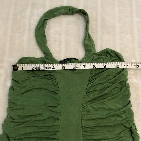 BOGO Free🦋 Long Luxury Green Ruched Halter Style Tank Top - Picture 6 of 11